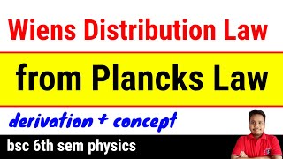 wiens distribution law from plancks law [upl. by Mcknight651]