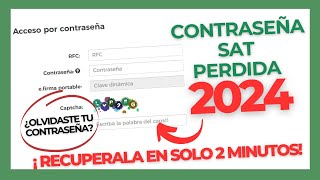 Cómo RECUPERAR mi CONTRASEÑA del SAT  2 FORMAS DIFERENTES [upl. by Ruperto153]