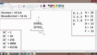 16lık tabanda çıkarma işlemi [upl. by Akieluz]