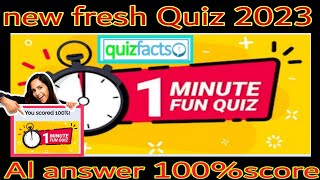 Quiz Daily 1 minute Fun Quiz Answer 100 score  quizfacts [upl. by Friday688]