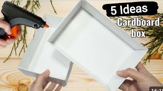 All DIY cardboard organiser items  5 amazing cardboard ideas for DIY😀 viralvideo craftideas [upl. by Ynamad138]