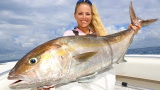 I DEFEATED This GIANT AMBERJACK Hardest Fight of the Year [upl. by Jenkel]