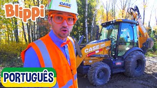 Blippi e a Retroescavadeira  mais Vídeos Educativos para Crianças  As Aventuras de Blippi [upl. by Bonnes]