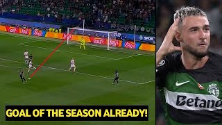 Zeno Debast scores INSANE GOAL for Sporting CP vs Lille in last night game [upl. by Ieppet]