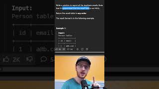 FAANG SQL Interview Question  Leetcode 182  Duplicate Emails [upl. by Nairbo]