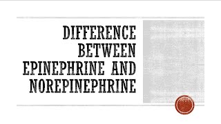 Difference Between Epinephrine and Norepinephrine [upl. by Ruella]