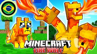 Sobrevivi 100 DIAS como um FIRE WOLF no HARDCORE Minecraft [upl. by Maidel622]