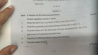 10th Class MATHEMATICS  SA1  QUESTION PAPER  EK BAAR DEKHLENA JAANE SE PAHLE [upl. by Anitreb]