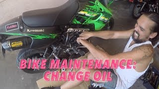 GakiMoto 83  Learning How to Change Oil on my Kawasaki KSR110 [upl. by Laehcym]