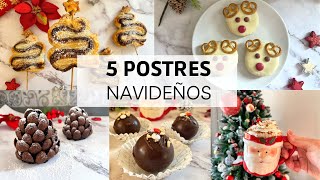 5 RECETAS de POSTRES NAVIDEÑOS🎅🎄 ¡FÁCILES y RÁPIDOS Recetas de navidad fáciles😋 [upl. by Thomsen]