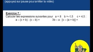 opérations sur les nombres relatifs 7 4ème [upl. by Bronwyn]