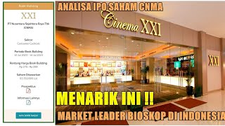 Analisa IPO saham CNMA  market Leader bioskop di indonesia Salween Investment inside nih bro [upl. by Eisdnil]