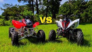 Honda TRX450R vs Yamaha Raptor 700R [upl. by Ultann175]