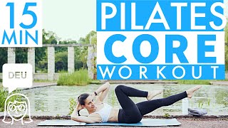 15 MIN PILATES CORE amp ABS Workout 💪⛩️🌾 Trainiere Bauch und Rumpf OHNE GERÄTE [upl. by Nyret]