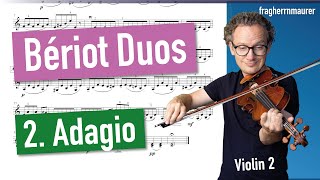 Beriot 12 Easy Duos Op 87 No 2 Violin 2  Violin Sheet Music  Playalong [upl. by Akin]