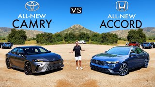 REDESIGNED RIVALS  2025 Toyota Camry XSE vs 2024 Honda Accord Touring Comparison [upl. by Ettecul]