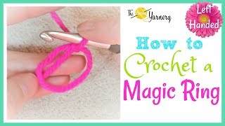 How to Crochet a Magic Ring  LEFT HANDED [upl. by Okun]