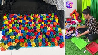 Diy Super easy doormat ideas  old clothe reused [upl. by Adnirod877]