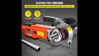 VEVOR Electric Pipe Threader 2300W Pipe Threading Machine HeavyDuty HandHeld Power Drive Kit [upl. by Nart941]