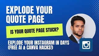 Explode Your Instagram Quote Page Growth Hacks AI Reels Canva Tips [upl. by Howlend848]