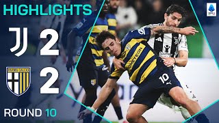 JUVENTUSPARMA 22  HIGHLIGHTS  Bianconeri pegged back in fourgoal thriller  Serie A 202425 [upl. by Ymassej]