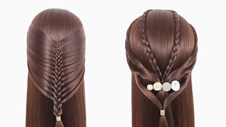 The most beautiful hairstyles for girls ♥️ Easy hairstyles ♥️ Hairstyles with braids [upl. by Dadelos]