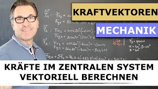 Wie berechne ich vektorielle Kräfte im Kräftesystem  Vektorberechnung Kraftssystem [upl. by Eilema]