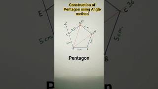 Construction of Pentagon using Angle method  easy trickviralshorts [upl. by Kipper]