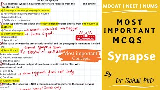 Most Important MCQS on Synapse  MDCAT  NEET  NUMS [upl. by Carli]