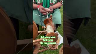 Spinning wool  see full video on my channel  thanks spinningwheels yarn wool spindle [upl. by Adalie]