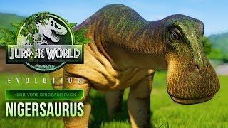 NIGERSAURUS  All Skins amp 3 NEW Death Animations Jurassic World Evolution [upl. by Cherie]