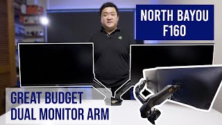 Great Budget Gas Spring Dual Monitor Arm  NB North Bayou F160  Setup Video [upl. by Alleuqahs]