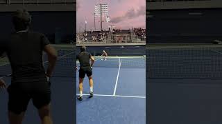 Mini tennis battle under the Flushing Meadows sunset what can be better 🏟️ holgerrune usopen [upl. by Estevan]