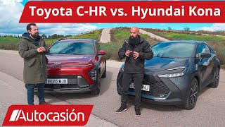 Hyundai Kona vs Toyota CHR 2024 🟢 Comparativa SUV híbridos 🟢Review en español  Autocasión [upl. by Nit]