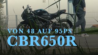 Endlich offen CBR650R 48 auf 95ps amp 200 kmh auf A3 Lets GOOOO [upl. by Igenia29]