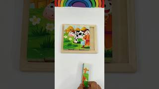 Farm Animal Puzzle  Old MacDonald Had A Farm toddlerlearning funlearning shorts [upl. by Rustice]