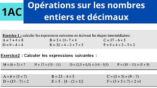 Opérations sur les nombres entiers et décimaux exercices corrigés partie4 [upl. by Anaile182]