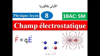 Champ électrostatique  1Bac Sciences math المجال الكهرساكن  السنة الأولى بكالوريا علوم رياضية [upl. by Odracer642]