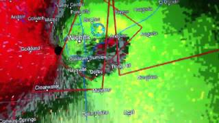 4142012 Wichita Tornado doppler RADAR and relative veloci [upl. by Saville]