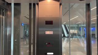 BRAND NEW Schindler traction elevators  Terminal C Orlando International Airport [upl. by Lah516]