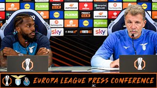 UEFA Europa League  LazioPorto mister Baroni e Nuno Tavares in conferenza stampa [upl. by Ahcrop134]