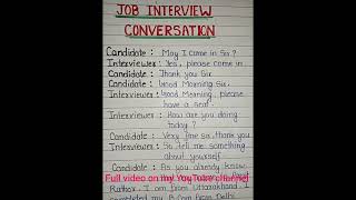 Job Interview Conversationdialogue between interviewer and candidatejob Interview questions [upl. by Marek]