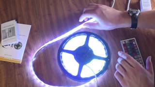 Unboxing Review Taotronics RGB 5050 LED Strip Light Kit [upl. by Ykcub]