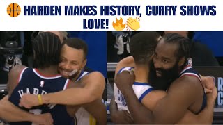 Steph Curry Shows Love as James Harden Passes Ray Allen for 2nd All Time 3PM ❤️🔥 [upl. by Oilalue]