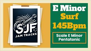 E Minor Surf Jam Track 145 BpmGuitar Backing Track [upl. by Stanislas]