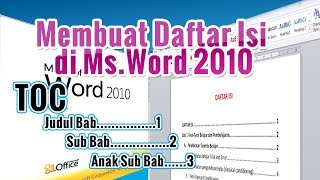 Cara membuat daftar isi di Word 2010 [upl. by Hayifas]