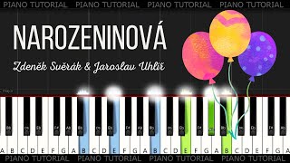 Narozeninová  Zdeněk Svěrák Jaroslav Uhlíř piano tutorial  jak hrát [upl. by Adev935]