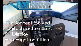 FS2020 SimConnect LogitechSaitek Instruments 4th Display ForeFlight and More [upl. by Nyliram904]