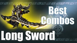 Monster Hunter World MHW  The BEST Long Sword Combos Guide [upl. by Tsyhtema]