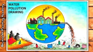 water pollution drawing [upl. by Yelhak]